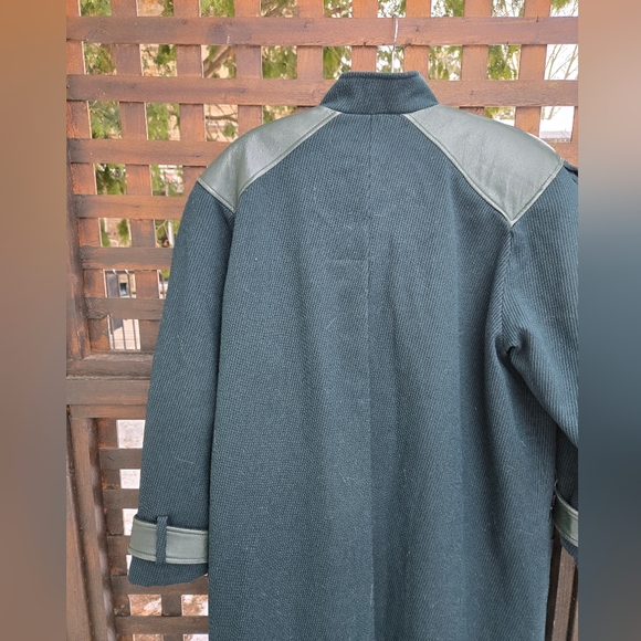 Vintage Leather & Wool Overcoat - Picture 12 of 15